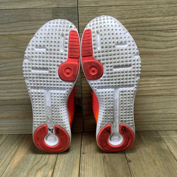 Under Armour Squad 2 Running Shoes Orange Red White Womens Size 9.5 Sneakers - Picture 7 of 10